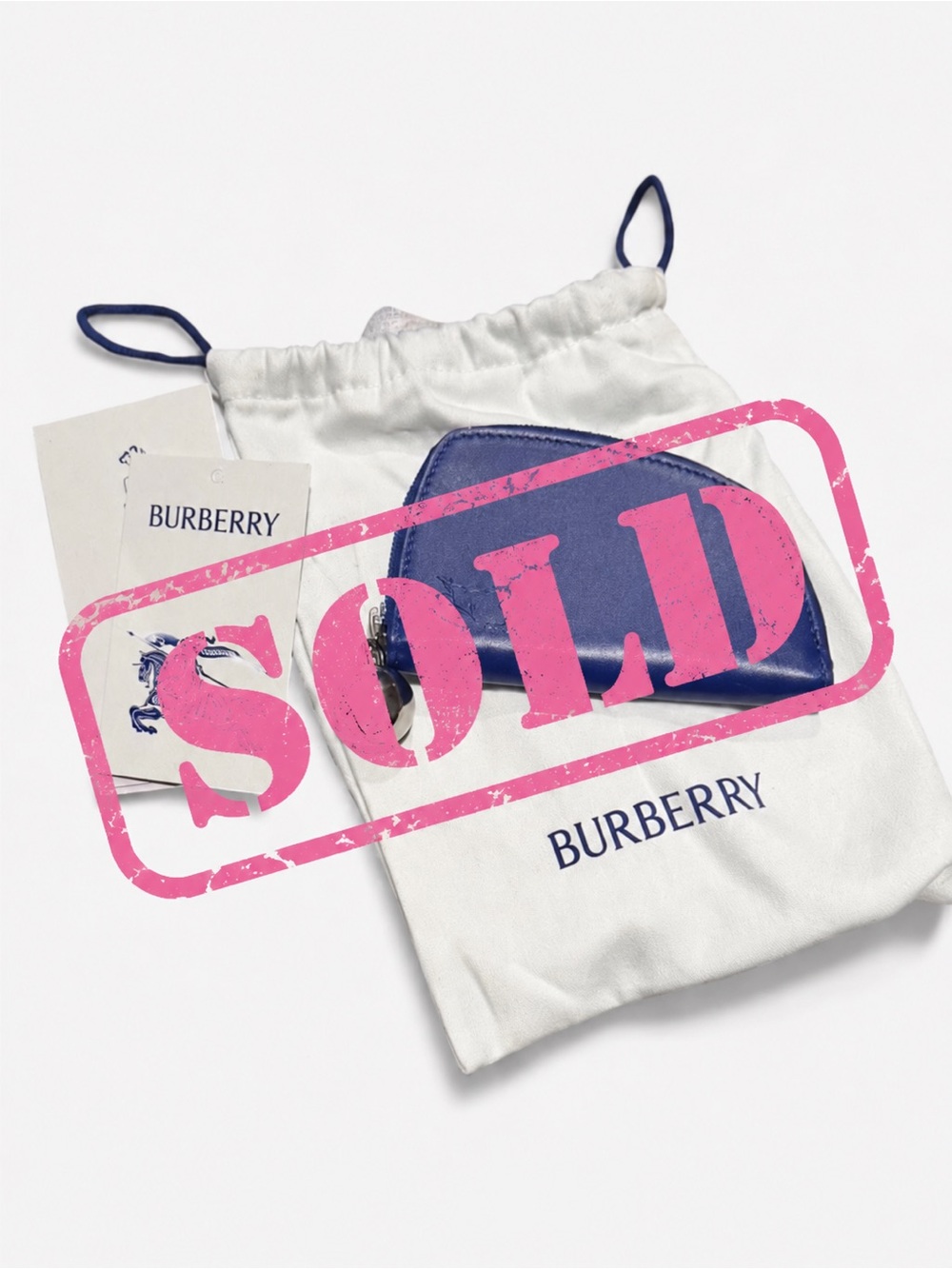 🎀SOLD🎀 Burberry Royal Blue Leather Coin pouch
